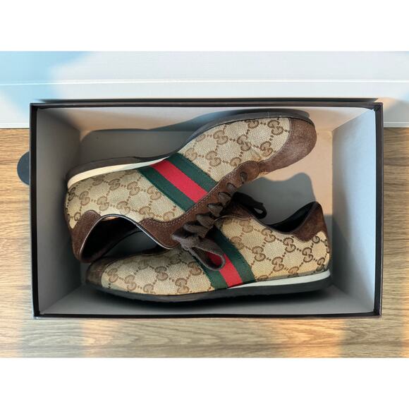Gucci GG sneakers, Nylon and suede size 8 1/2 - Picture 3 of 15
